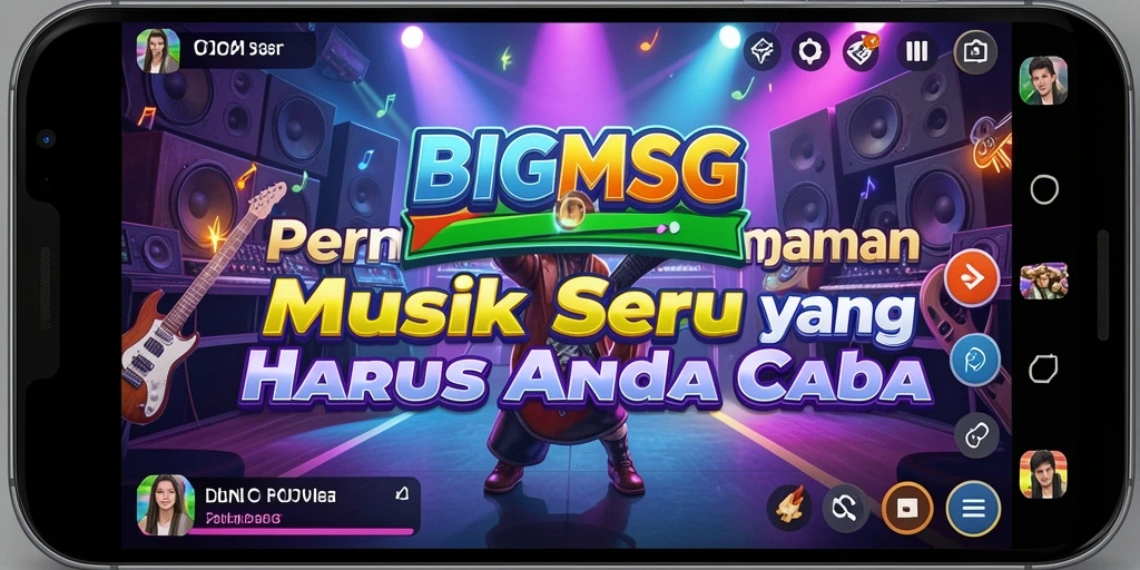 Screenshot gameplay BIGMSG menampilkan aksi seru permainan musik.