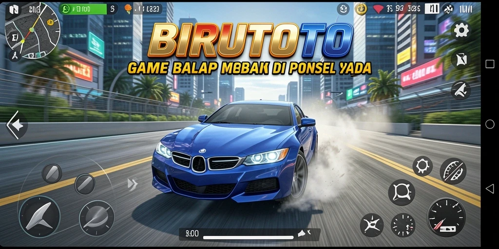 Tangkapan layar BIRUTOTO menampilkan aksi balapan yang seru dan mendebarkan.