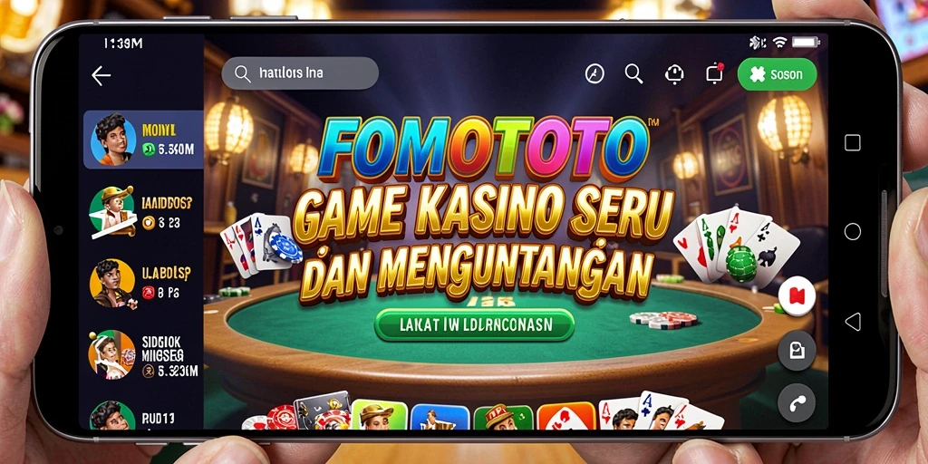 Screenshot FOMOTOTO menampilkan gameplay Kasino yang menarik dan interaktif.
