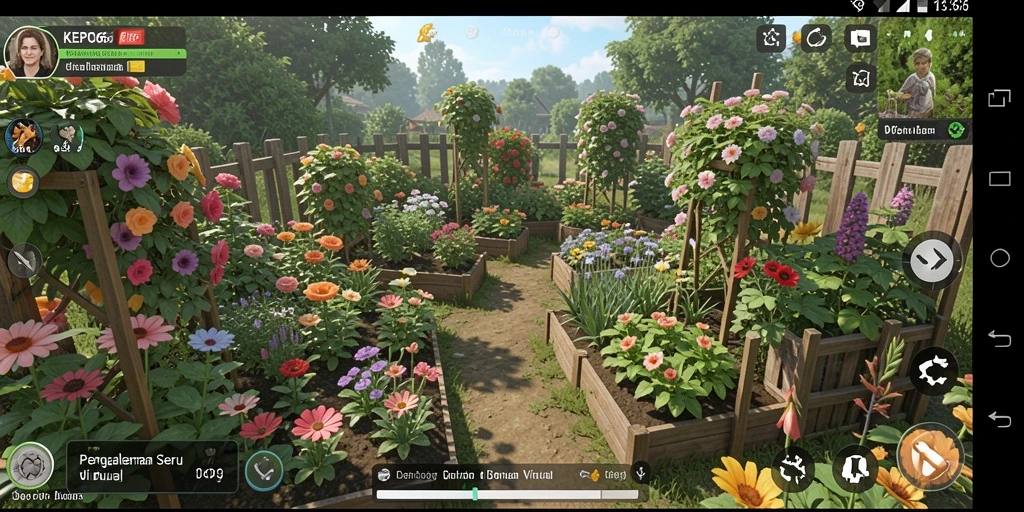Tangkapan layar gameplay KEPO66 dengan petualangan berkebun yang menawan.