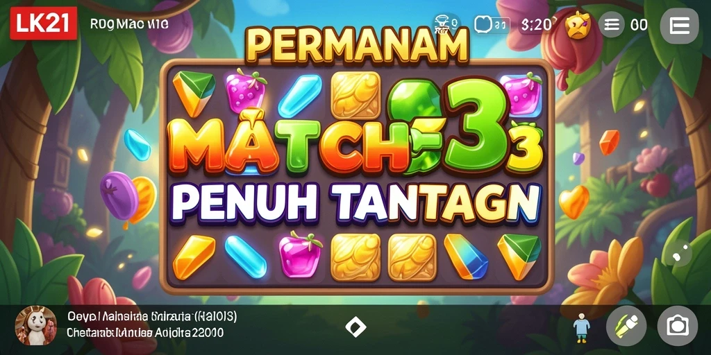 Tangkapan layar gameplay LK21 dengan tantangan Match-3 yang menarik.