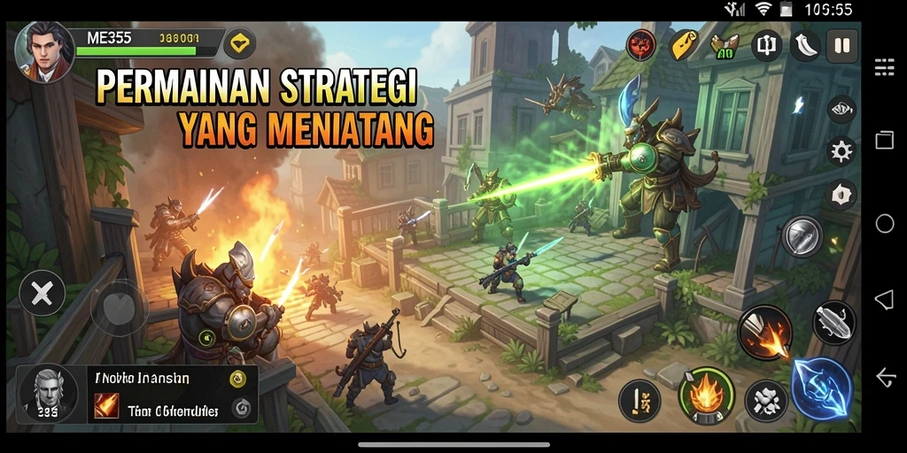 Tangkapan layar utama ME355 dengan tampilan strategis yang menarik dari gameplay.