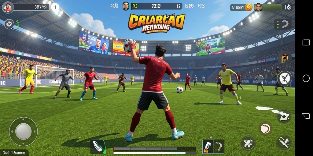 Screenshot gameplay RR33 menampilkan aksi olahraga yang seru.