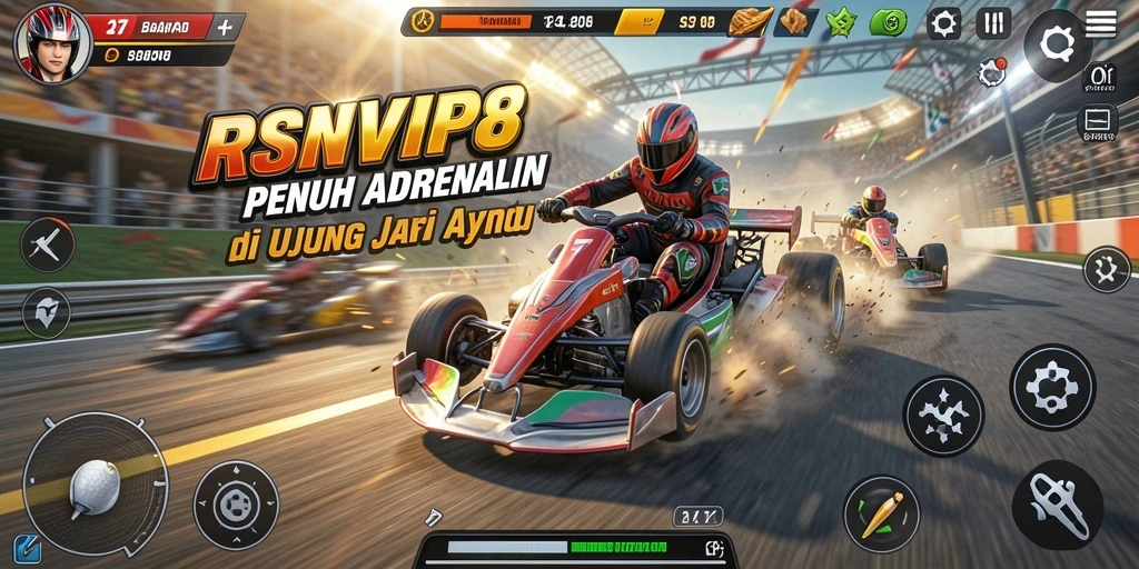 Tampilan gameplay RSNVIP8 dalam balapan yang intens dan mendebarkan.