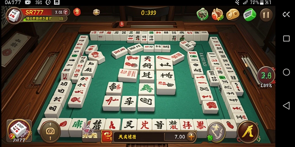 Tampilan gameplay <strong>SR777</strong> yang menawan dengan grafis Mahjong yang menarik.